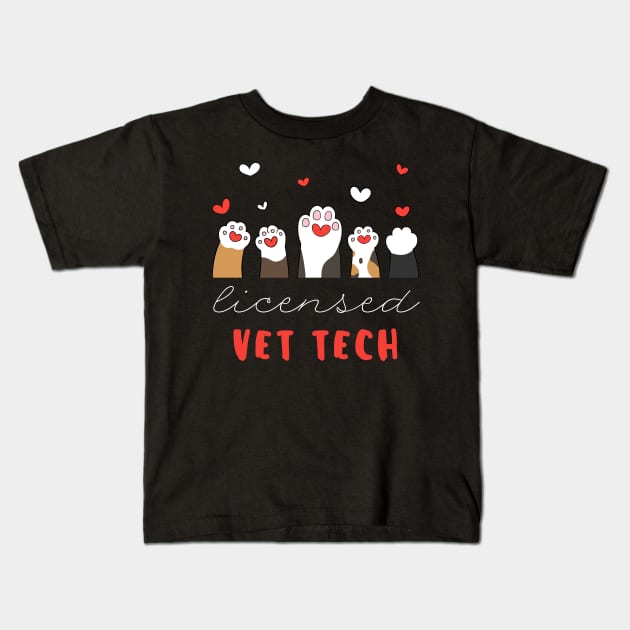 licensed vet tech veterinary technician Kids T-Shirt by  WebWearables